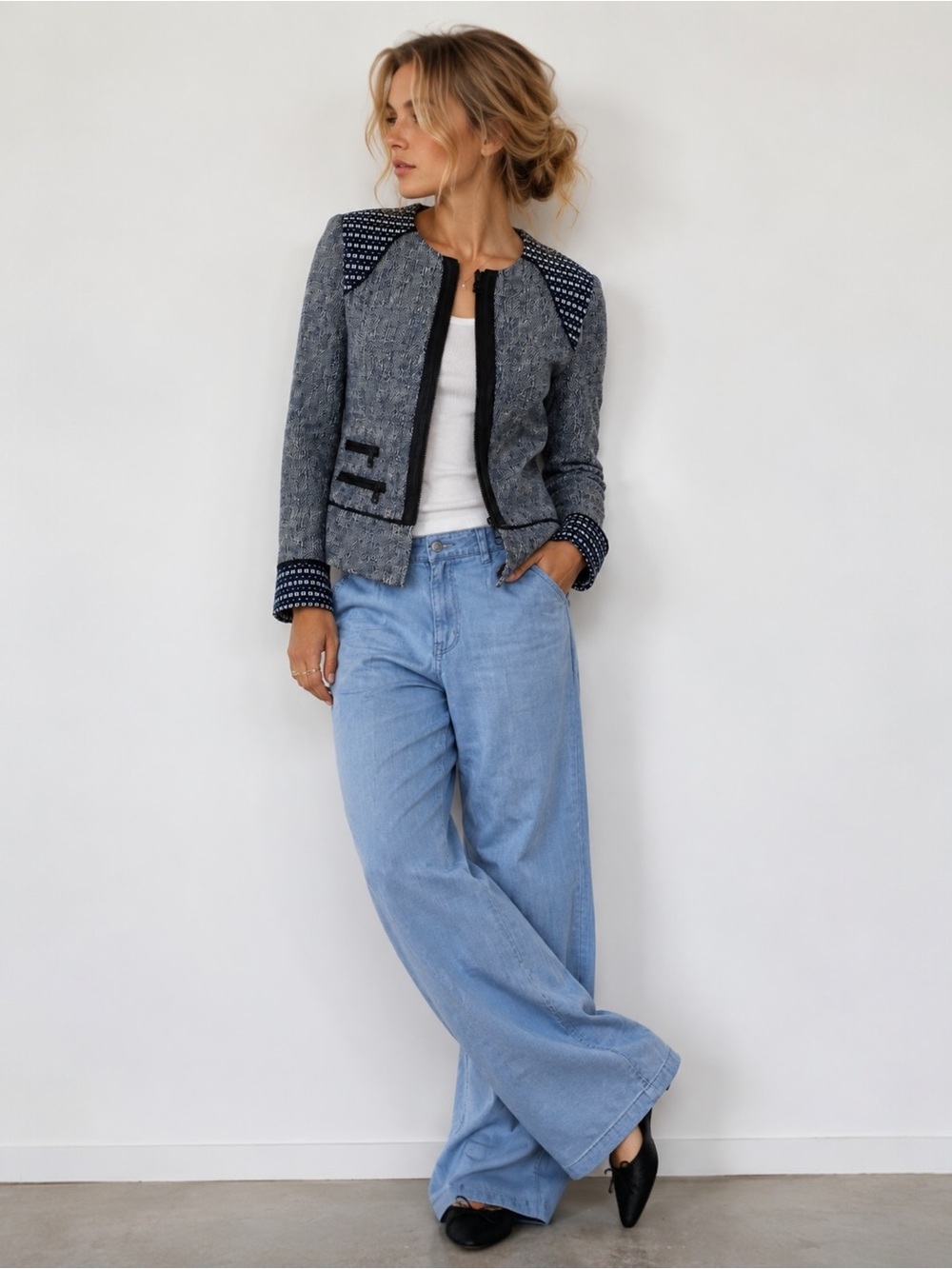 DAY Birger et Mikkelsen Textured Tweed Zip Jacket Scandinavian Size 36 - Picture 4 of 11
